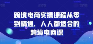 跨境电商实操课程从零到精通，人人都适合的跨境电商课-网赚资源网