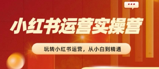 2024小红书运营实操营，​从入门到精通，完成从0~1~100 - 网赚资源网-网赚资源网