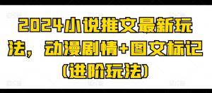 2024小说推文最新玩法,动漫剧情+图文标记(进阶玩法)-网赚资源网