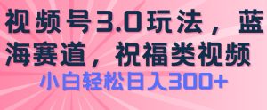 2024视频号蓝海项目，祝福类玩法3.0，操作简单易上手，日入300+【揭秘】 - 网赚资源网-网赚资源网