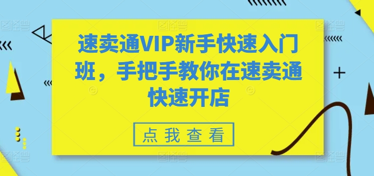 速卖通VIP新手快速入门班，手把手教你在速卖通快速开店 - 网赚资源网-网赚资源网