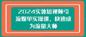 2024实体短视频引流爆单实操课，快速成为流量大师-网赚资源网