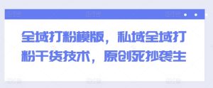 全域打粉模版，私域全域打粉干货技术，原创死抄袭生-网赚资源网