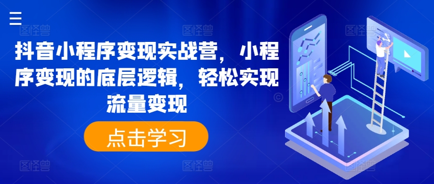 抖音小程序变现实战营，小程序变现的底层逻辑，轻松实现流量变现 - 网赚资源网-网赚资源网