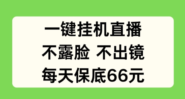 一键挂JI直播，不露脸不出境，每天保底66元【揭秘】 - 网赚资源网-网赚资源网