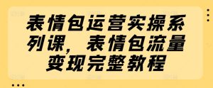 表情包运营实操系列课，表情包流量变现完整教程-网赚资源网