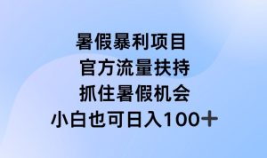 暑假暴利直播项目，官方流量扶持，把握暑假机会【揭秘】-网赚资源网