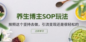 养生博主SOP玩法,按照这个坚持去做,引流变现还是很轻松的-网赚资源网