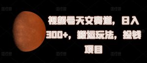视频号天文赛道,日入300+,搬运玩法,捡钱项目【揭秘】-网赚资源网