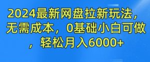 2024最新网盘拉新玩法，无需成本，0基础小白可做，轻松月入6000+【揭秘】-网赚资源网