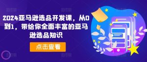2024亚马逊选品开发课,从0到1,带给你全面丰富的亚马逊选品知识-网赚资源网