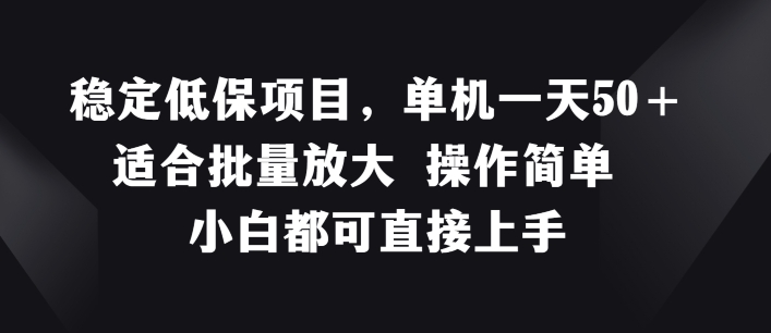 稳定低保项目，单机一天50+适合批量放大 操作简单 小白都可直接上手【揭秘】 - 网赚资源网-网赚资源网