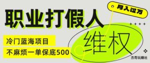 职业打假人电商维权揭秘，一单保底500，全新冷门暴利项目【仅揭秘】-网赚资源网