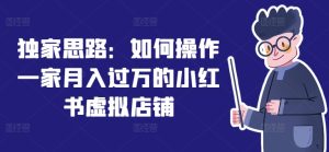 独家思路:如何操作一家月入过万的小红书虚拟店铺-网赚资源网