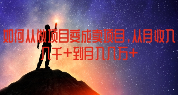 如何从做项目变成卖项目，从月收入几千到月入几万【揭秘】 - 网赚资源网-网赚资源网