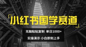 小红书国学赛道,无脑粘贴复制,单日1K,实操演示,小白即刻上手【揭秘】-网赚资源网