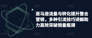亚马逊流量与转化提升整合营销，多种引流技巧讲解助力高效突破销量瓶颈 - 网赚资源网-网赚资源网