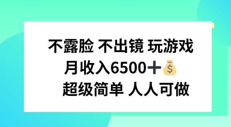 不露脸 不出境 玩游戏，月入6500 超级简单 人人可做【揭秘】 - 网赚资源网-网赚资源网