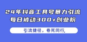 24年抖音工具号暴力引流,每日被动300+创业粉,创业粉捷径,卷死同行【揭秘】-网赚资源网
