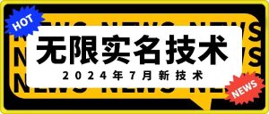 无限实名技术(2024年7月新技术),最新技术最新口子,外面收费888-3688的技术-网赚资源网