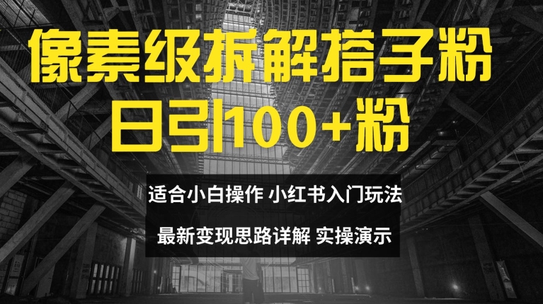 像素级拆解搭子粉，日引100+，小白看完可上手，最新变现思路详解【揭秘】 - 网赚资源网-网赚资源网