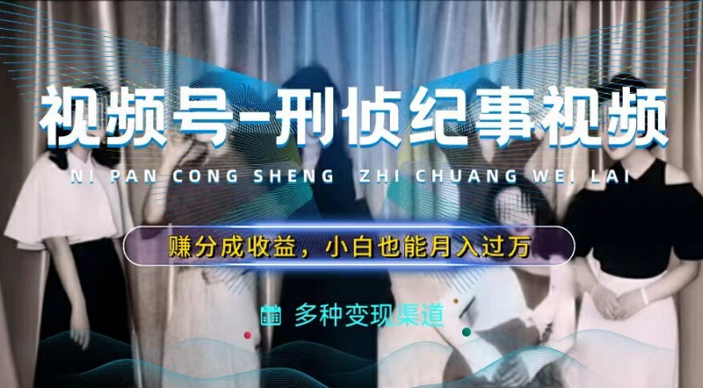 利用刑侦纪实视频，赚视频号分成计划收益，操作简单，新手小白轻松月入过万【揭秘】 - 网赚资源网-网赚资源网