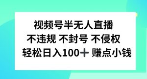 视频号半无人直播,不违规不封号,轻松日入100+【揭秘】-网赚资源网