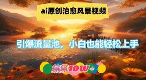 ai原创治愈风景视频，引爆流量池，小白也能轻松上手，篇篇10w+【揭秘】-网赚资源网