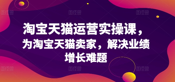 淘宝天猫运营实操课，为淘宝天猫卖家，解决业绩增长难题 - 网赚资源网-网赚资源网