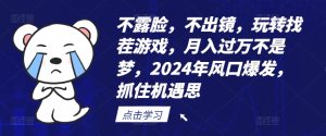 不露脸，不出镜，玩转找茬游戏，月入过万不是梦，2024年风口爆发，抓住机遇【揭秘】-网赚资源网