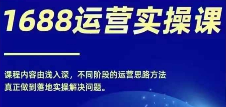 1688实操运营课，零基础学会1688实操运营，电商年入百万不是梦 - 网赚资源网-网赚资源网