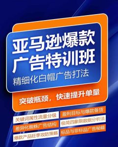 亚马逊爆款广告特训班，快速掌握亚马逊关键词库搭建方法，有效优化广告数据并提升旺季销量-网赚资源网