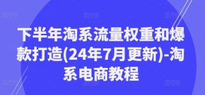 下半年淘系流量权重和爆款打造(24年7月更新)-淘系电商教程-网赚资源网