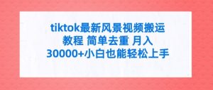tiktok最新风景视频搬运教程 简单去重 月入3W+小白也能轻松上手【揭秘】-网赚资源网