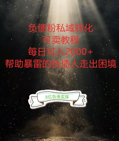 负债粉掘金计划，帮助负债者解决问题，债务规划，债务重组，最好的变现方式【揭秘】 - 网赚资源网-网赚资源网
