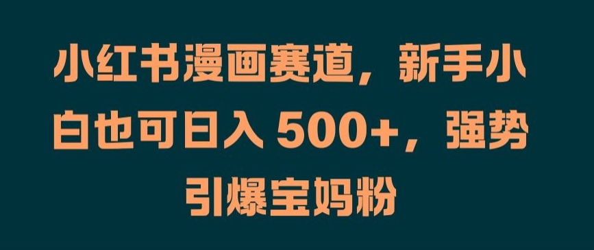 小红书漫画赛道，新手小白也可日入 500+，强势引爆宝妈粉【揭秘】 - 网赚资源网-网赚资源网