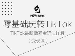 零基础玩转TiKToK变现课,TikTok最新撸基金玩法详解-网赚资源网