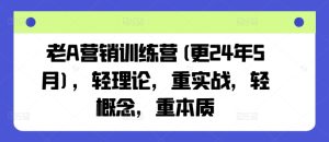 老A营销训练营(更24年9月),轻理论,重实战,轻概念,重本质-网赚资源网