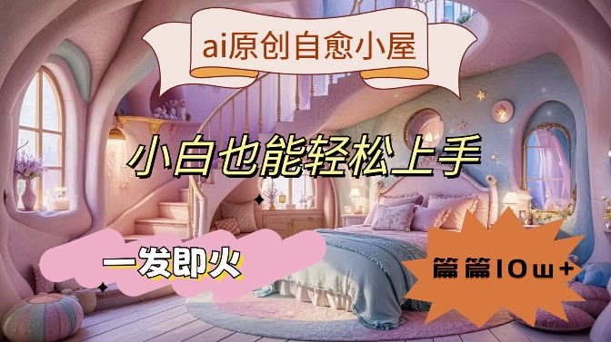 ai原创治愈小屋，小白也能轻松上手，一发即火，篇篇10w+【揭秘】 - 网赚资源网-网赚资源网