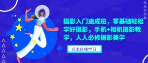 摄影入门速成班,零基础轻松学好摄影,手机+相机摄影教学,人人必修摄影美学-网赚资源网