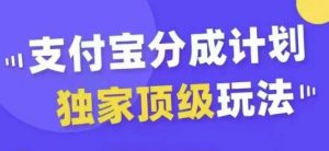 支付宝分成计划独家顶级玩法,从起号到变现,无需剪辑基础,条条爆款,天天上热门-网赚资源网