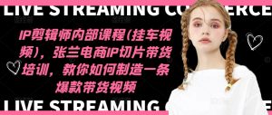IP剪辑师内部课程(挂车视频)(更新11月),张兰电商IP切片带货培训,教你如何制造一条爆款带货视频-网赚资源网