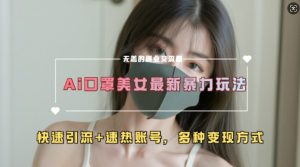 AI美女新玩法,超大流量+快速引流+速热账号-网赚资源网