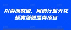 AI卖课联盟，网创行业天花板赛道就是卖项目 - 网赚资源网-网赚资源网