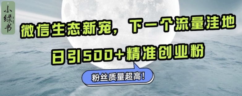 微信生态新宠小绿书：下一个流量洼地，日引500+精准创业粉，粉丝质量超高 - 网赚资源网-网赚资源网