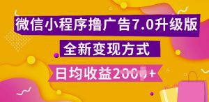 小程序挂JI最新7.0玩法，全新升级玩法，日均多张，小白可做【揭秘】-网赚资源网