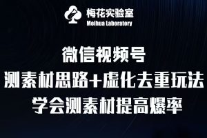 视频号连怼技术-测素材思路和上下虚化去重玩法-梅花实验室社群专享-网赚资源网