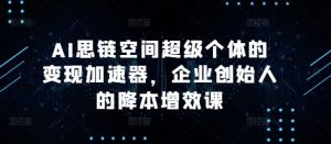 AI思链空间超级个体的变现加速器,企业创始人的降本增效课-网赚资源网