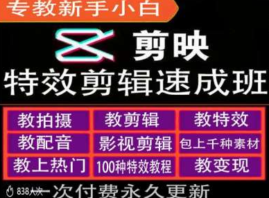 剪映特效教程和运营变现教程，特效剪辑速成班，专教新手小白 - 网赚资源网-网赚资源网