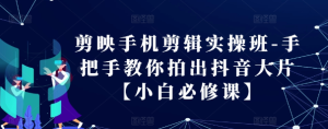 剪映手机剪辑实操班-手把手教你拍出抖音大片【小白必修课】-网赚资源网